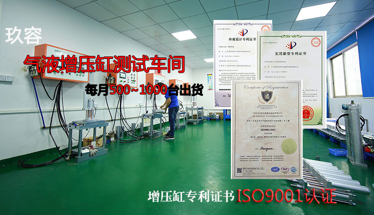 玖容氣液增壓缸產品測試