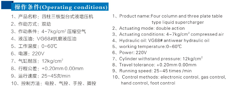 JRIB四柱（zhù）三板氣（qì）液增壓機操作條件